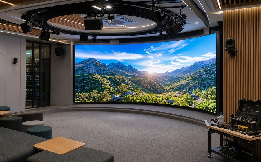 AI-generated realistic custom LED and Pro AV experience room