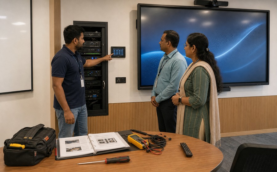 AI-generated realistic AV maintenance and training handover session