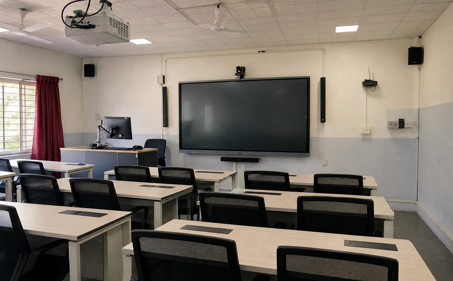 AI-generated realistic smart classroom installation