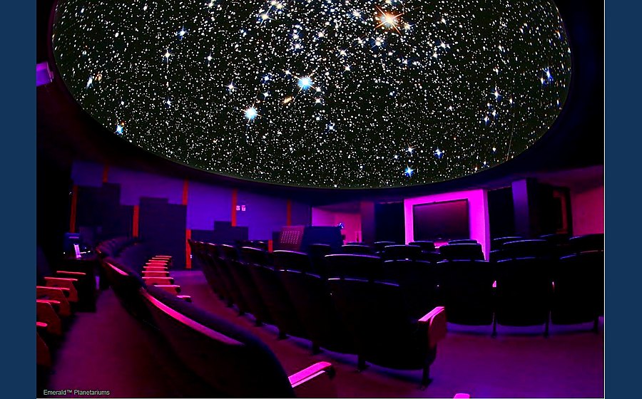 Planetarium dome projection installation
